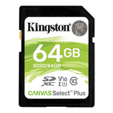 Memoria Sd Kingston Sdxc Canvas Select 100r Cl10 Uhs-I V10 (Sds2/64gb)